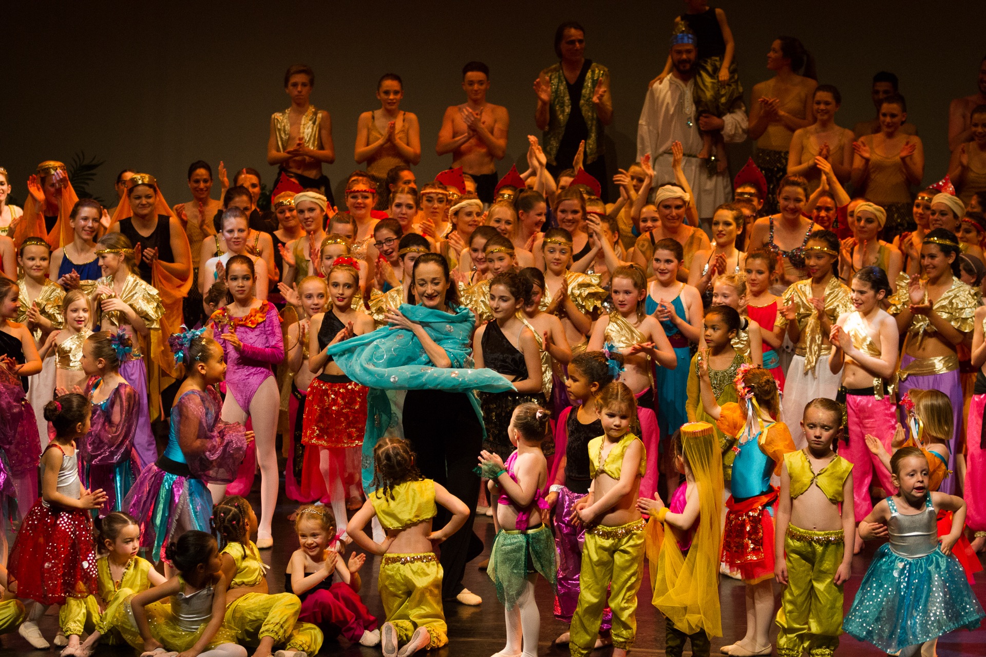 The finale of the annual show, the whole company together on stage